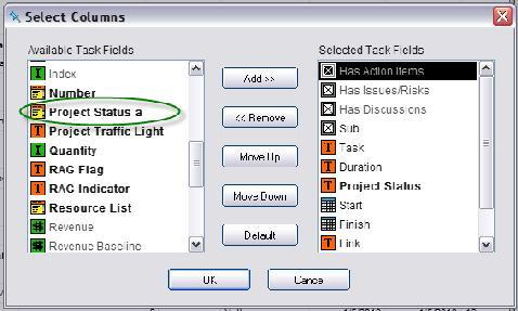 Once selected, the Select Columns dialog box will appear. Here you can add, remove and reorder the columns displayed on the Index.