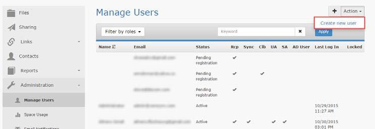 2.1 CREATING USERS User accounts are automatically created for AD-integrated configurations.