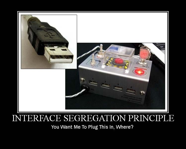 Interface Segregation Principle There is nothing that says that there should be a one-to-one mapping between classes and interfaces.