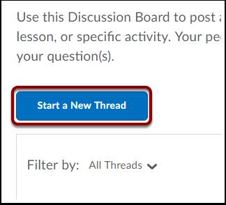 Start New Thread Click on the Start New Thread button to