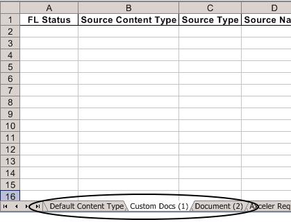 Creating a Control File 13 Click [OK] then [Next>] to create a worksheet for each selected content type.