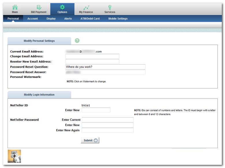 Options Modify login settings, rename accounts, modify display defaults and enroll