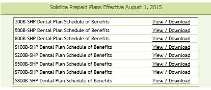View Schedules of Benefits Your Resources page has a variety of Solstice Schedules of Benefits to choose from.