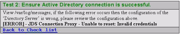 Test 2: Ensure Active Directory connection is
