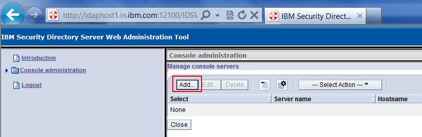 6.3 Adding servers to WAT Click on Add... to add your servers to the Web Administration Tool to manage from a remote location or servers.