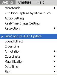 3.6 DinoCapture Auto Update DinoCapture Auto Update allows you to update your Dino-Lite Microscope whenever there is an improvement in the software.