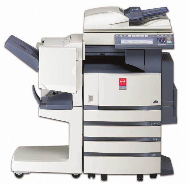 Booklet maker finisher Create 40 page booklets and staple up to 50 sheets. (optional) Document feeder 100 sheet RADF, 50 scans per minute for copy and network scanning jobs.
