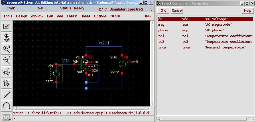 Enter value 5 V in a box corresponding to DC voltage and press OK STEP 12: Setup analysis Now we will perform DC analysis.