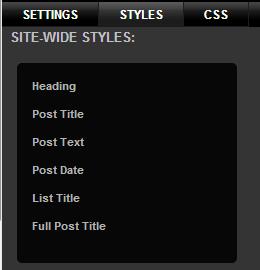 Once you have configured the RSS Widget, click the Styles button to alter the look and feel of the Text displayed in