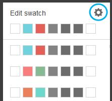 Create a custom swatch Click the Theme icon in the left hand menu