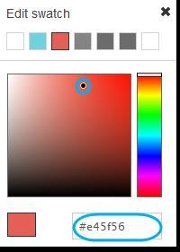 Step 4 Choose a colour using either: 1 The colour picker.