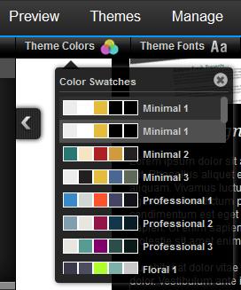 Click Theme Colors. A drop down menu of colour swatches will appear.