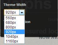 Step 3 Click the Theme Width menu and choose a width for your theme.