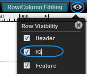 Reordering Rows With row editing enabled, press the reorder row
