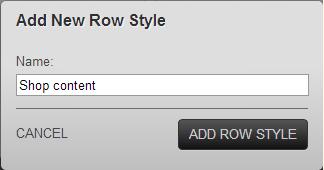 The outer style will extend from your content to the edge of your visitors browser window. Creating a New style With row editing enabled.