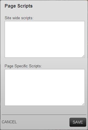 JavaScripts to your chosen page in your site, enter your script into the bottom text box. Step 4 Once done, click Save.