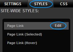 to open the settings menu. Click Styles.