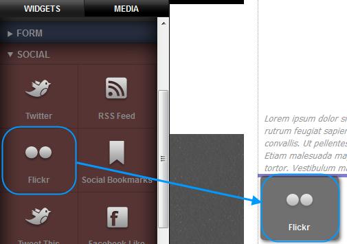 Social Flickr You can add thumbnail images from a particular user or from a collection by using the