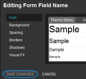 Step 3 Click the Save Changes button once you have finished editing your text style.