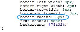 Step 6 By default the CSS does not contain a radius attribute, so we need to