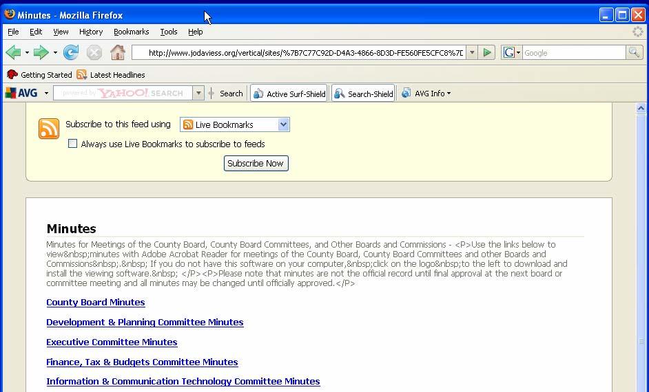 To use Mozilla Firefox as your feed catcher: View the webpage using Mozilla Firefox http://www.jodaviess.