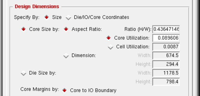 Floorplan Setup Floorplan -> Specify Floorplan Block Placement Core utilization IO to core distance Flight