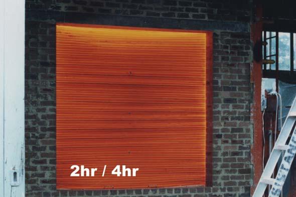 2 & 4 Hour Fire Shutter Steel Roller Shutters 2 or 4 Hour Fire Resistant Roller Shutters are designed for openings with fire-resistant walls where isolating or resisting the passage of fire is