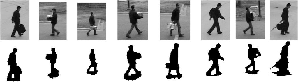 822 IEEE TRANSACTIONS ON PATTERN ANALYSIS AND MACHINE INTELLIGENCE, VOL. 22, NO. 8, AUGUST 2000 Fig. 16. Examples of using the silhouette model to locate the body parts in different actions. Fig. 15g.