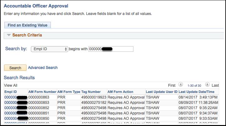 If there is more than one request awaiting approvals, a list of those forms awaiting your approval will be provided.
