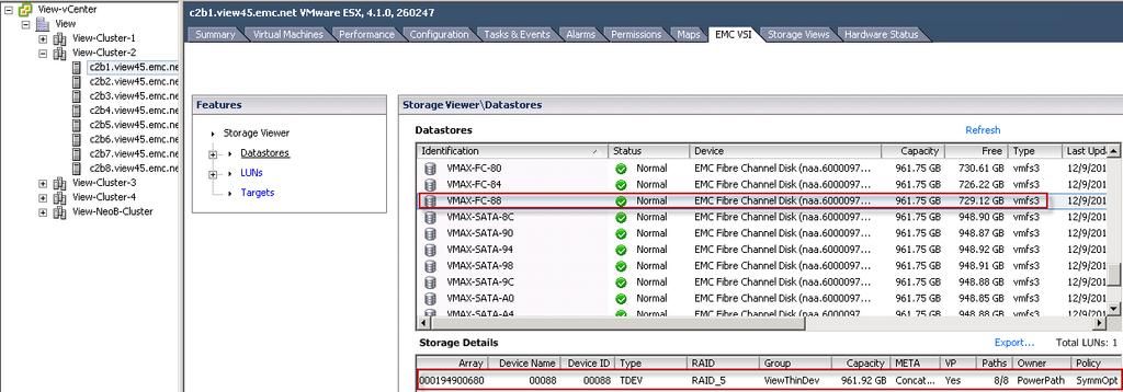 EMC Virtual Storage Integrator (VSI) Overview VSI for vsphere Client is a storage plug-in that unites the capabilities of VMware View and EMC storage platforms.