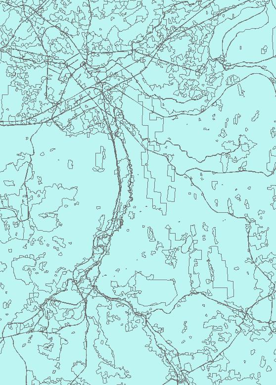Adding line data and attributes: roads railroads rivers names of lakes names of towns Land cover layer may be supplemented by buffers of roads, railroads and