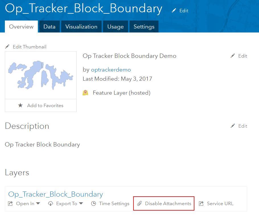 6. Enter the tag Op Tracker Block Boundary. This Op Tracker Block Boundary tag is required for the application to identify the Block Boundary Feature Layer. FIGURE 2.