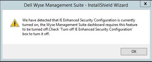 Figure 2. Setup type NOTE: A notification window is displayed, when the Internet Explorer Enhanced Security Configuration feature is enabled.