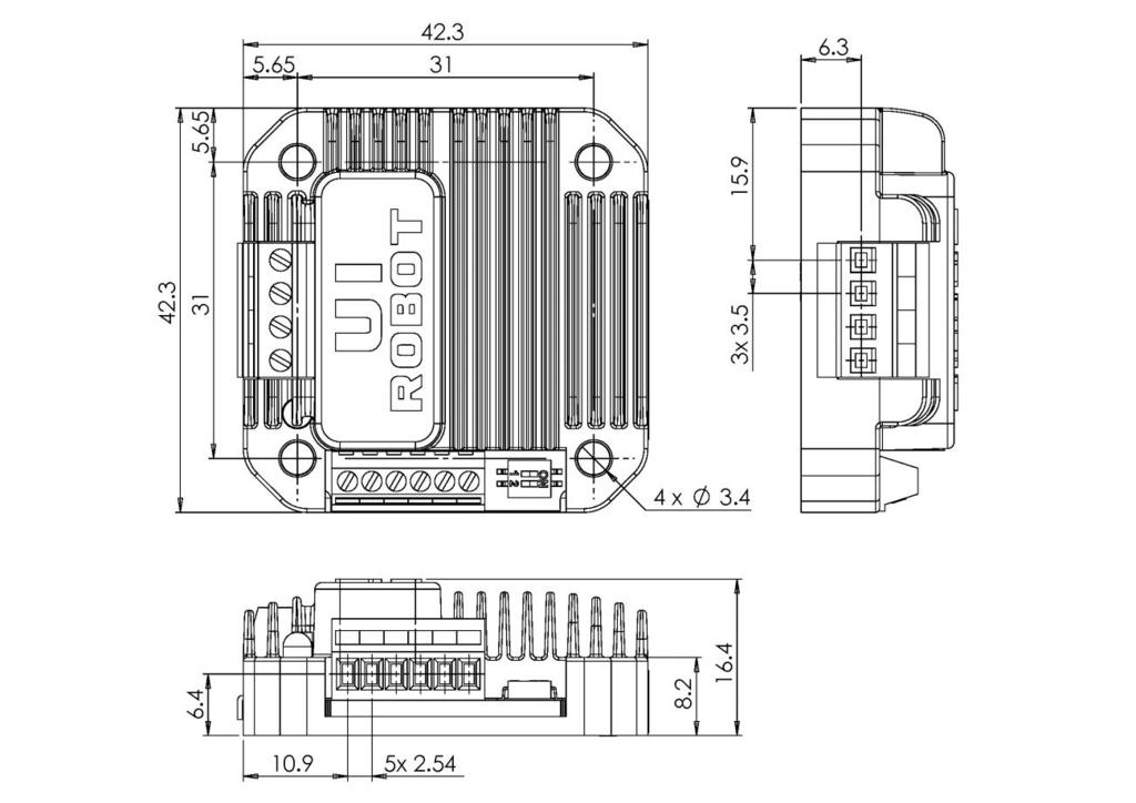 UIM240XX Miniature Integrated Stepper Motor Resolution Full 1/2 1/4 1/8 1/16 DIP Switch 1 Actuator DIP