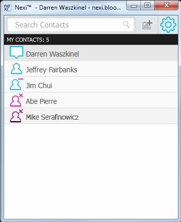 Pre-Call NexiDesktop Quick User Guide Viewing Your Contacts List 4 1 2 5 3 1. Enter a name in this text box to search for a contact. As soon as you begin typing, search results appear.