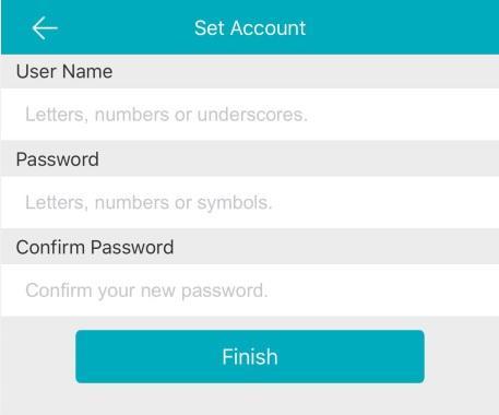 4) Once the verification code is entered you will be prompted to create a Username and Password for the Guarding Vision account.