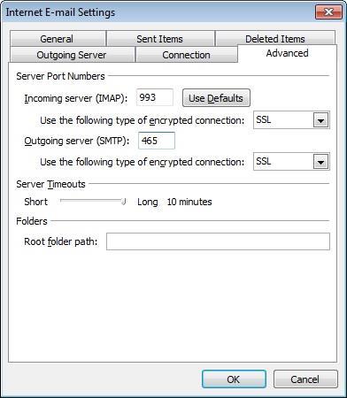 8. Setting for IMAP Input User Information, Server Information (select IMAP ) and Logon Information, then click More Settings 9.
