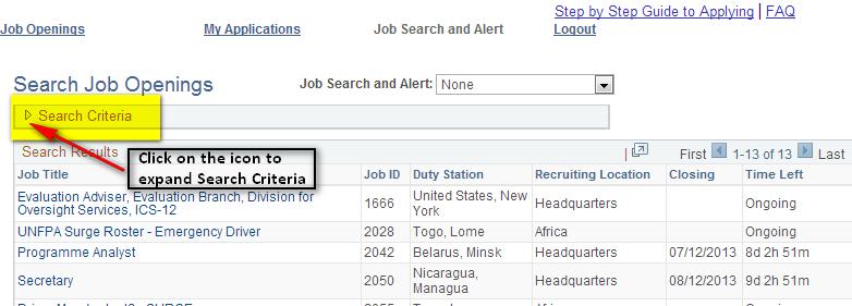 17 5. Set up Job Search and Job Alert 1) Please visit https://erecruit.partneragencies.org/ 2) Input your User Name and Password, Click Login You will go to your account page.