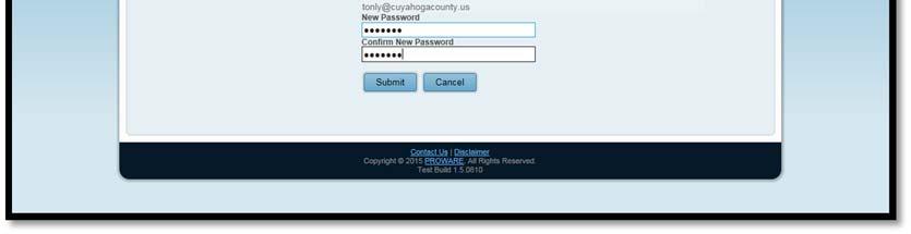Figure 53: Input New Password After successfully updating your password, you may now login with the new password.