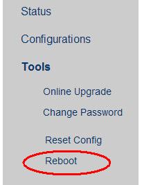 3 Reset Configuration Click on this field to reset the configuration.