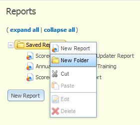 Important Notes about Reports Select an organization for which you wish to create reports or charts. Reports created and saved will be saved to the organization that is selected.