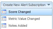 Creating a New Alert Subscription Select the button. Select an option to create an alert.