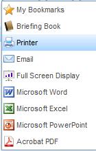 To print or export valuable information, click on the Send Page To button, and then choose Printer from the drop-down list.