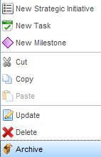 Adding Notes You can create and edit a message for a strategic initiative, task, or milestone. Select the Edit Message button in the Notes section located below the Modify Users button.