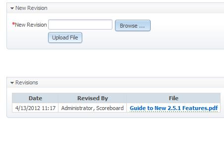 Revising Documents To revise the file, simply upload a newer version of the file in the New Revision section.
