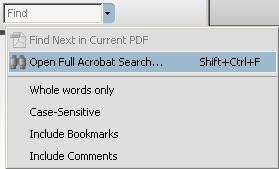 Preface Finding Text in Multiple PDF Files The Search window lets you search for terms in multiple PDF files that are stored on your PC or local network. The PDF files do not need to be open.