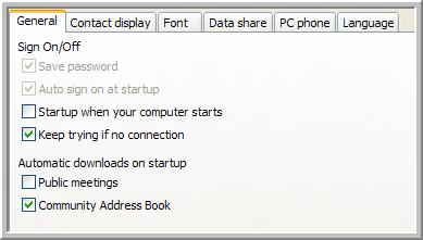 PC Phone: Set computer phone preferences for your meetings. Language: Set your language preference. 3 To save your settings and close the Preferences window, click OK.