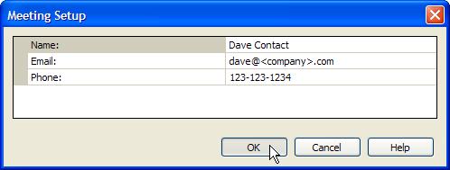 window. To invite someone who is not a contact: 1 From the Meeting Setup window, select Invite New.