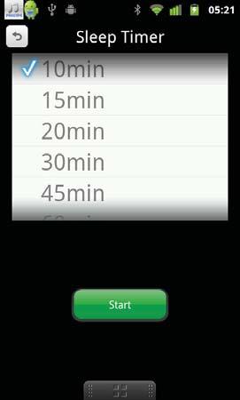 3 Tap [Radio] 4 Select the sleep timer period, and then tap [Start] 4 Search a radio station in the