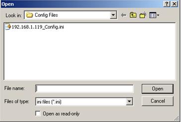2. Use the Open window to navigate to the text file that contains the desired